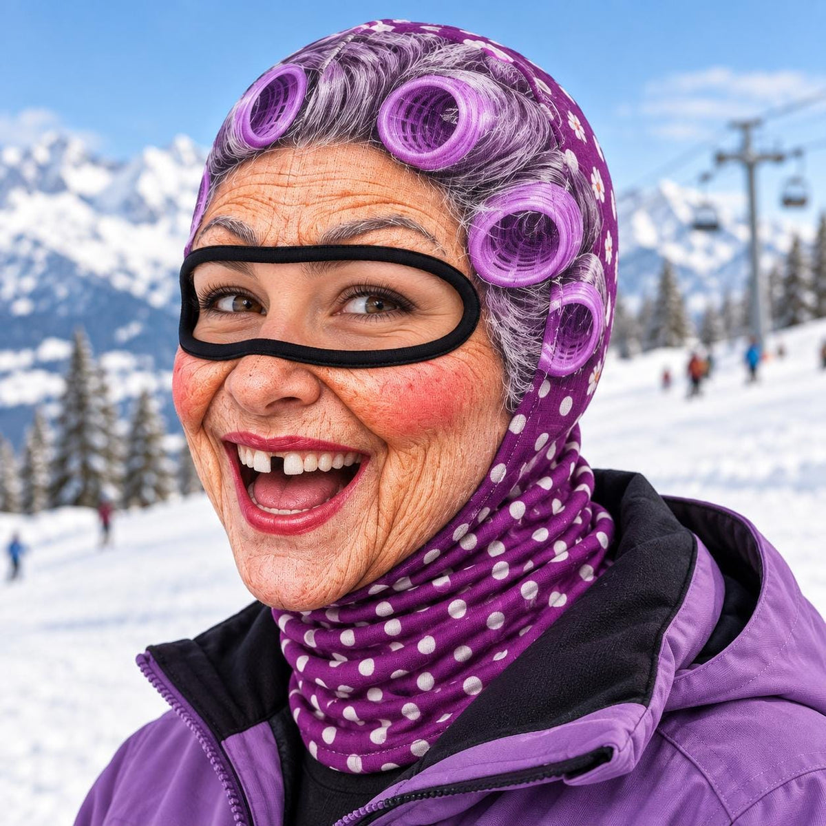 Funny Grandma Face Balaclava Ski Mask, Personalized Photo Winter Gift