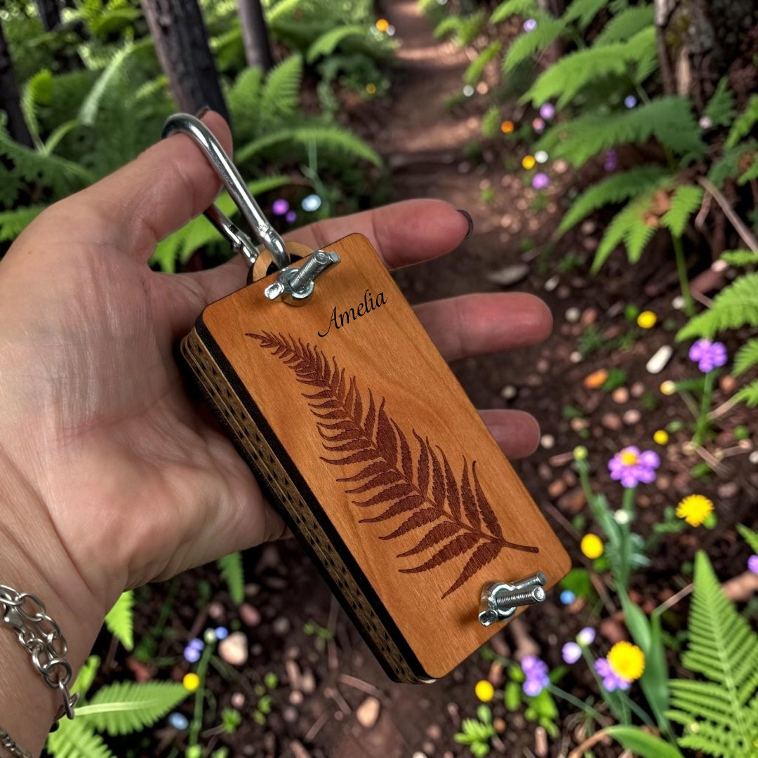 Personalized Mini Wooden Flower Press Kit– Custom Name Nature Gift