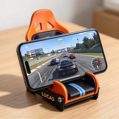 Personalized Racing Seat Phone Stand | Custom Name & Number