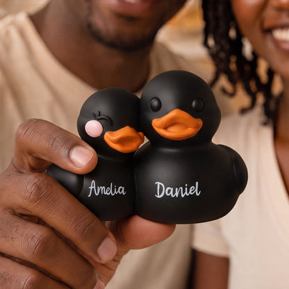 Custom Name Duck Couple Figurine, Cute Anniversary Gift