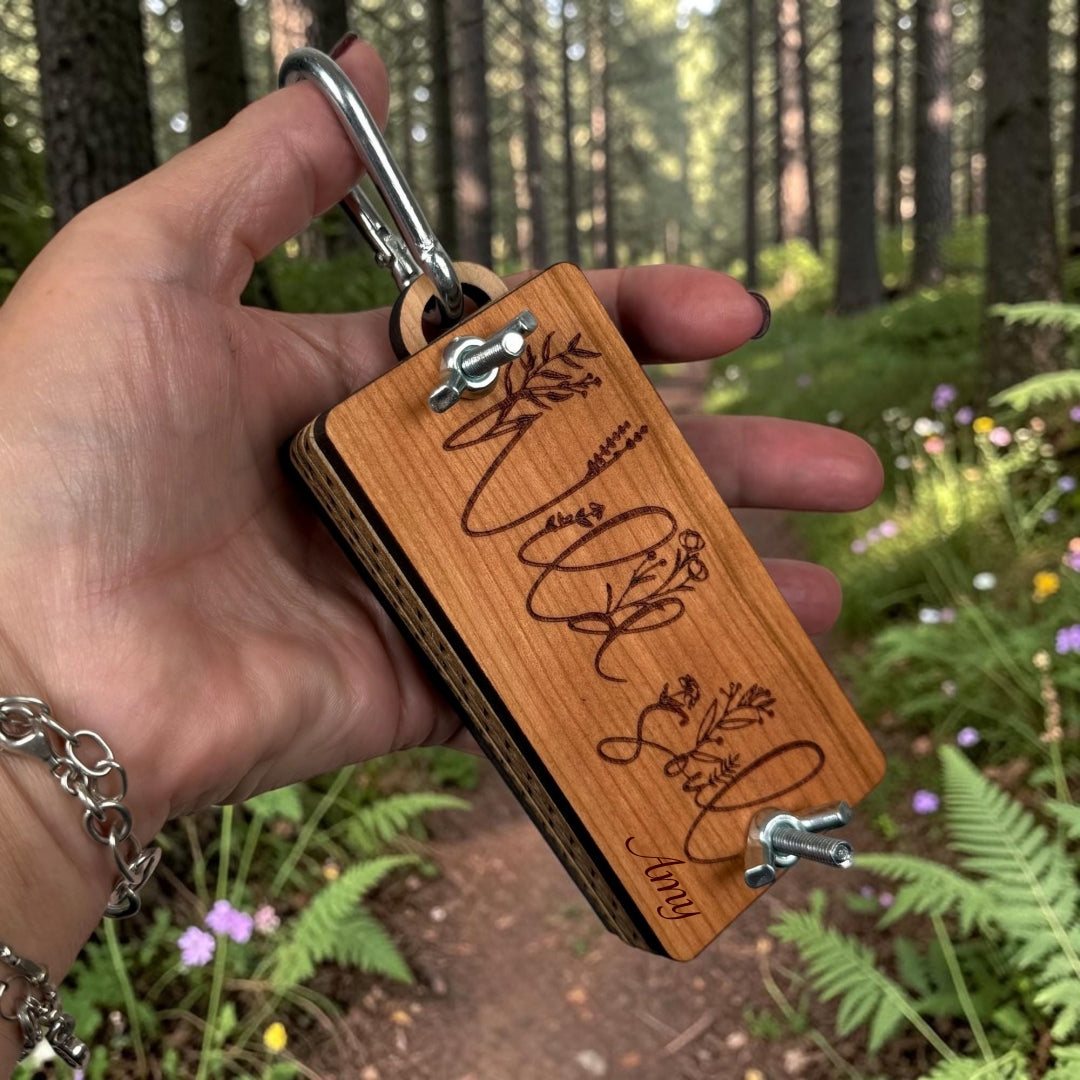 Personalized Mini Wooden Flower Press Kit– Custom Name Nature Gift
