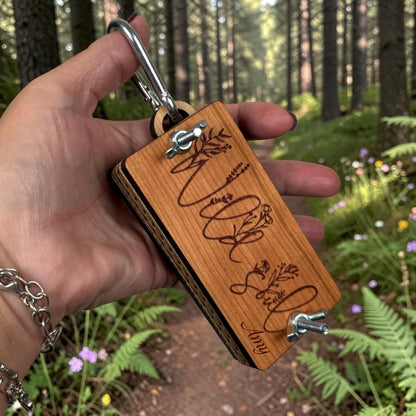 Personalized Mini Wooden Flower Press Kit– Custom Name Nature Gift