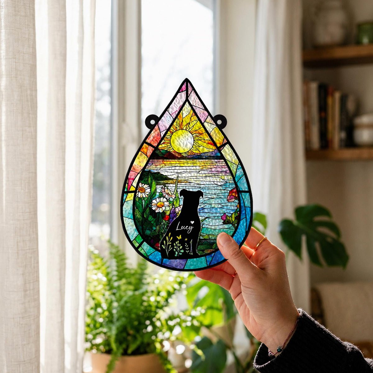 Personalized Dog Memorial Acrylic Suncatcher, Custom Pet Loss Gift