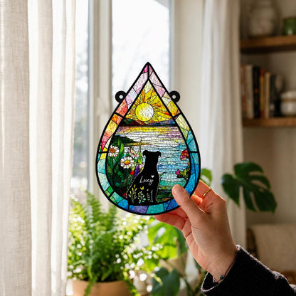 Personalized Dog Memorial Acrylic Suncatcher, Custom Pet Loss Gift