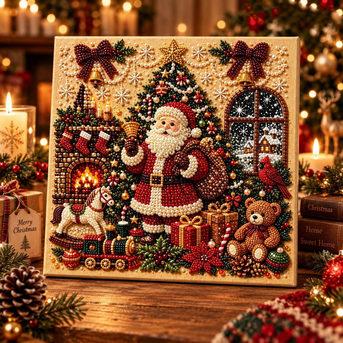 5D Christmas Pearl Diamond Art Kit | DIY Holiday Craft