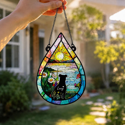 Personalized Dog Memorial Acrylic Suncatcher, Custom Pet Loss Gift