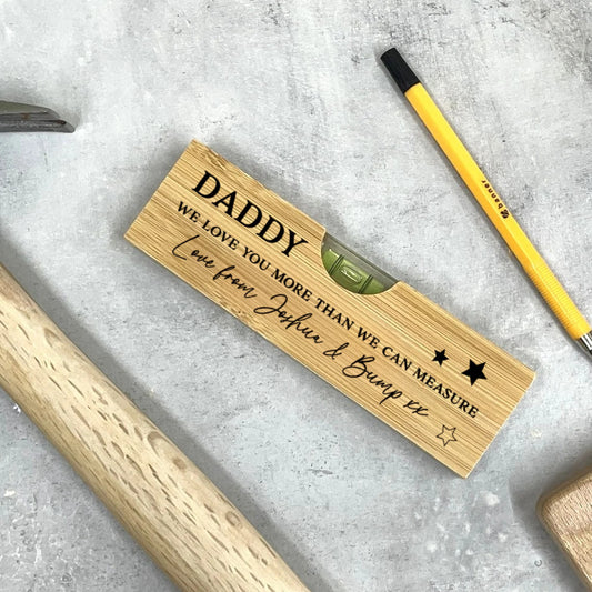 Personalized Wooden Spirit Level Bottle Opener – Dad or Grandad Gift