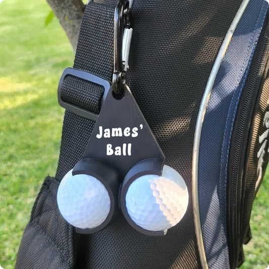 Custom Name Golf Ball Holder with Clip - Personalized Golf Gift