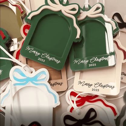 Acrylic Bow Photo Frame Christmas Ornament | Personalized Gift
