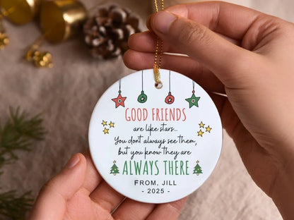 Personalized Friendship  Ceramic Ornament 2025 | Best Friend Christmas Gift
