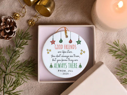 Personalized Friendship  Ceramic Ornament 2025 | Best Friend Christmas Gift