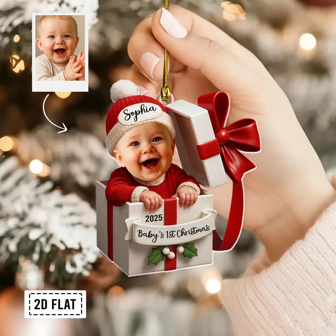 Personalisierte Baby-Geschenkbox-Acrylfigur – Individuelles Foto &amp; Name