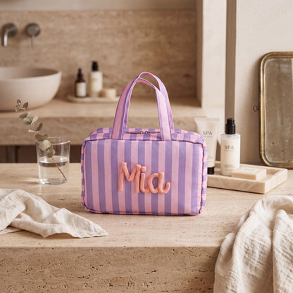 Personalized Hanging Toiletry Bag with Custom Yarn Name