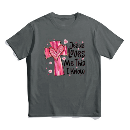 T-shirt unisexe Jésus m'aime - Cadeau Saint Valentin