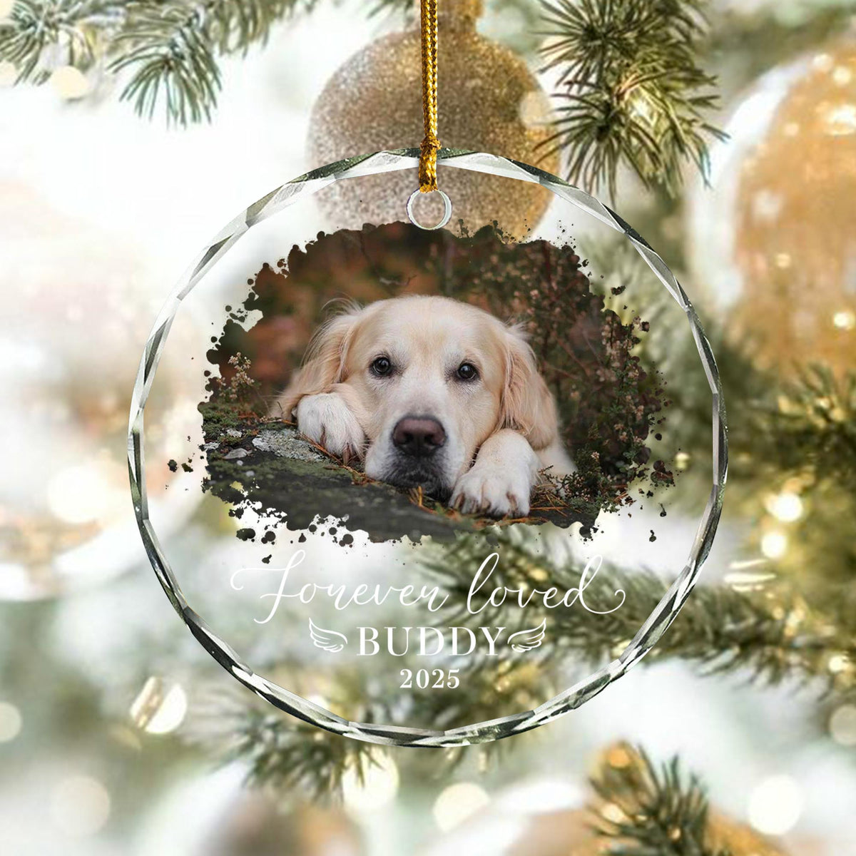 Personalized Pet Memorial Photo Ornament | Glass Pet Sympathy Gift