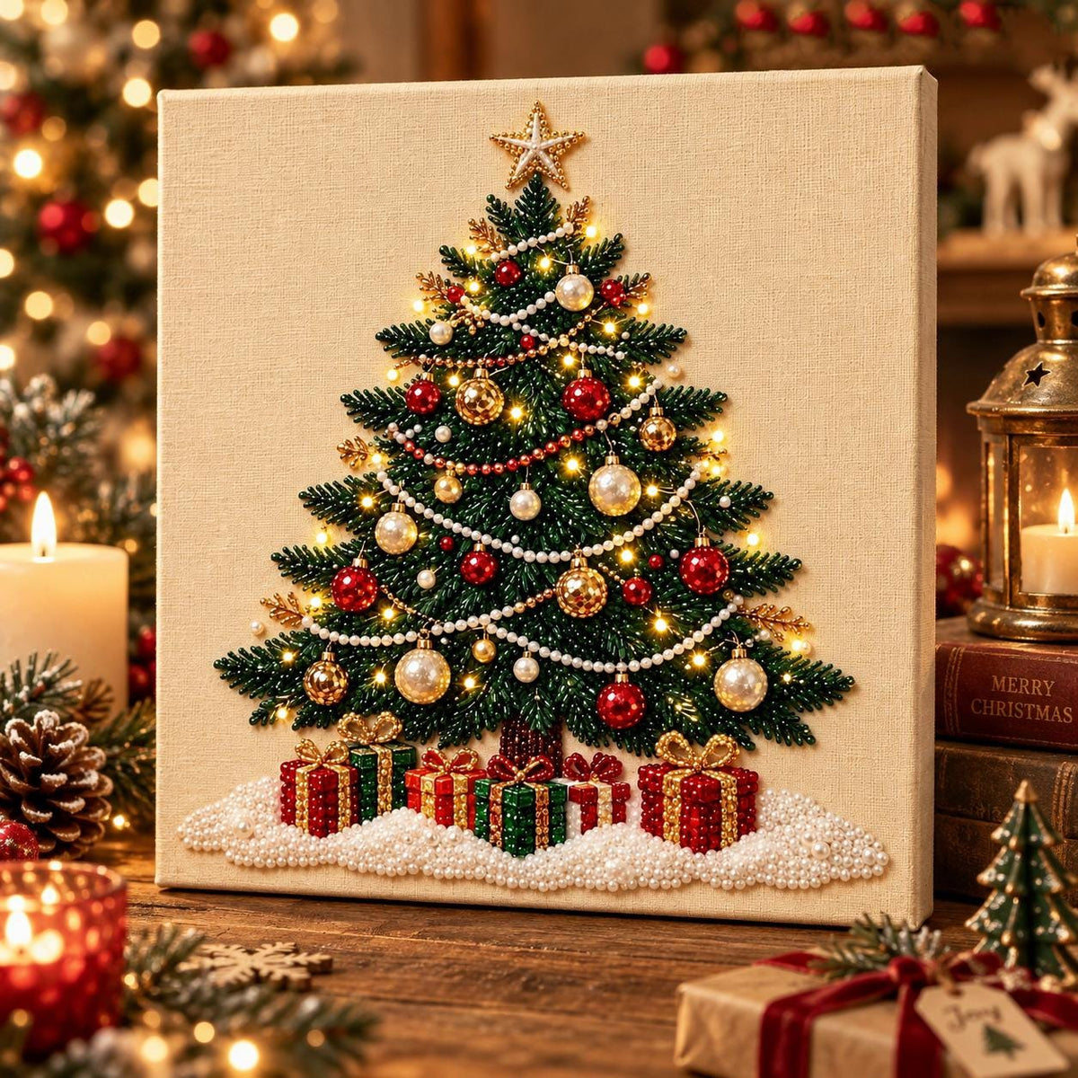 5D Christmas Pearl Diamond Art Kit | DIY Holiday Craft