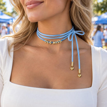 Personalized College Spirit Wrap Necklace | Gameday Jewelry