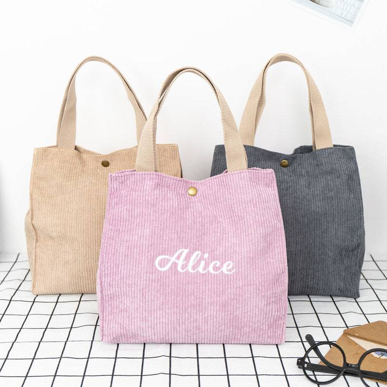 Personalisierte Lunchtasche für Damen/Herren, Lunchbox für Jungen und Mädchen, Lunchpaket für Kinder, Lunchpaket für Schüler, Lunchpaket mit Stickerei