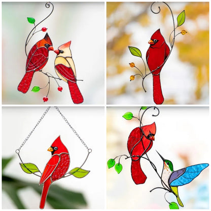 Hummingbird Stained Glass Suncatcher | Handmade Bird Window Decor