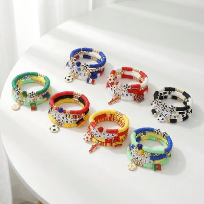 Custom Name Soccer Bracelet Stack – Fan Game Day Jewelry
