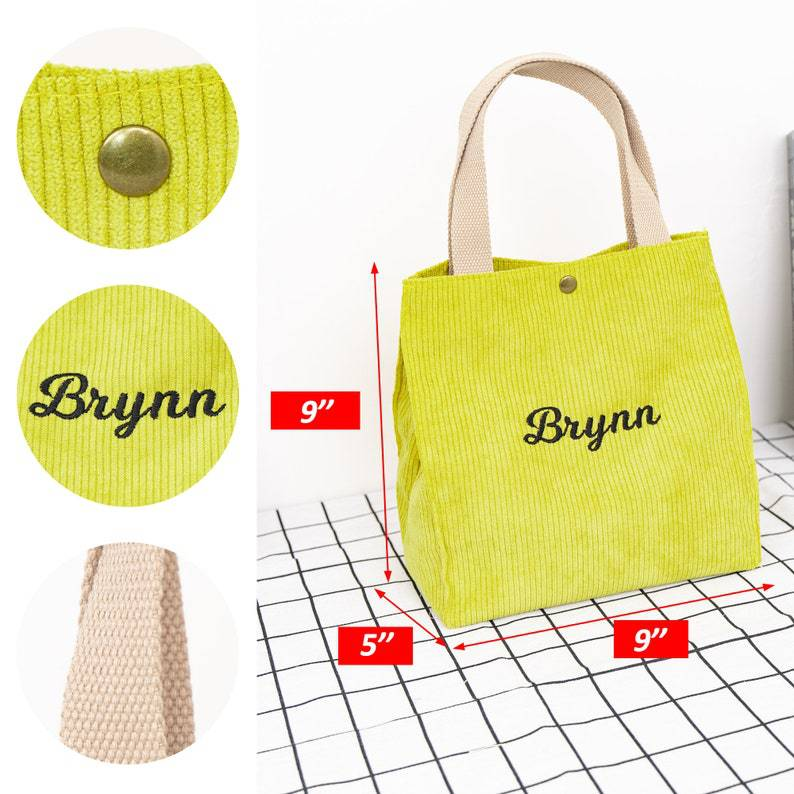 Personalisierte Lunchtasche für Damen/Herren, Lunchbox für Jungen und Mädchen, Lunchpaket für Kinder, Lunchpaket für Schüler, Lunchpaket mit Stickerei