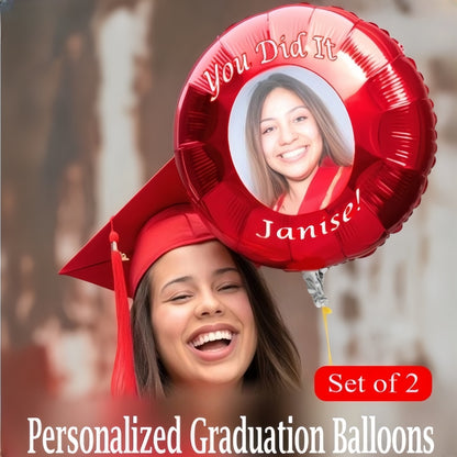 2025 Graduation Balloons – Custom Name & Photo Foil Set For 2