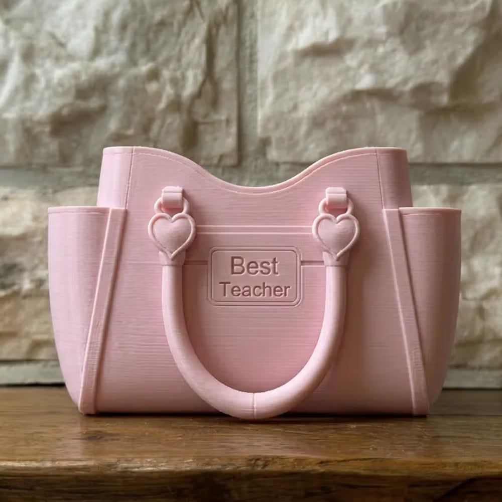 Personalized Handbag Desk Organizer – Custom Teacher Pen Holder & Desk Storage