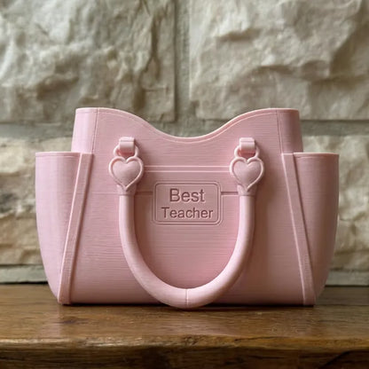 Personalized Handbag Desk Organizer – Custom Teacher Pen Holder & Desk Storage
