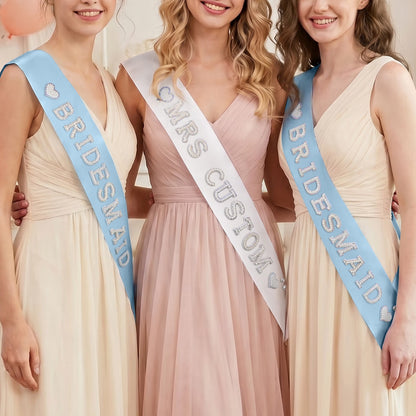 Personalized Bridal Sash | Custom Wedding Party Satin Sash