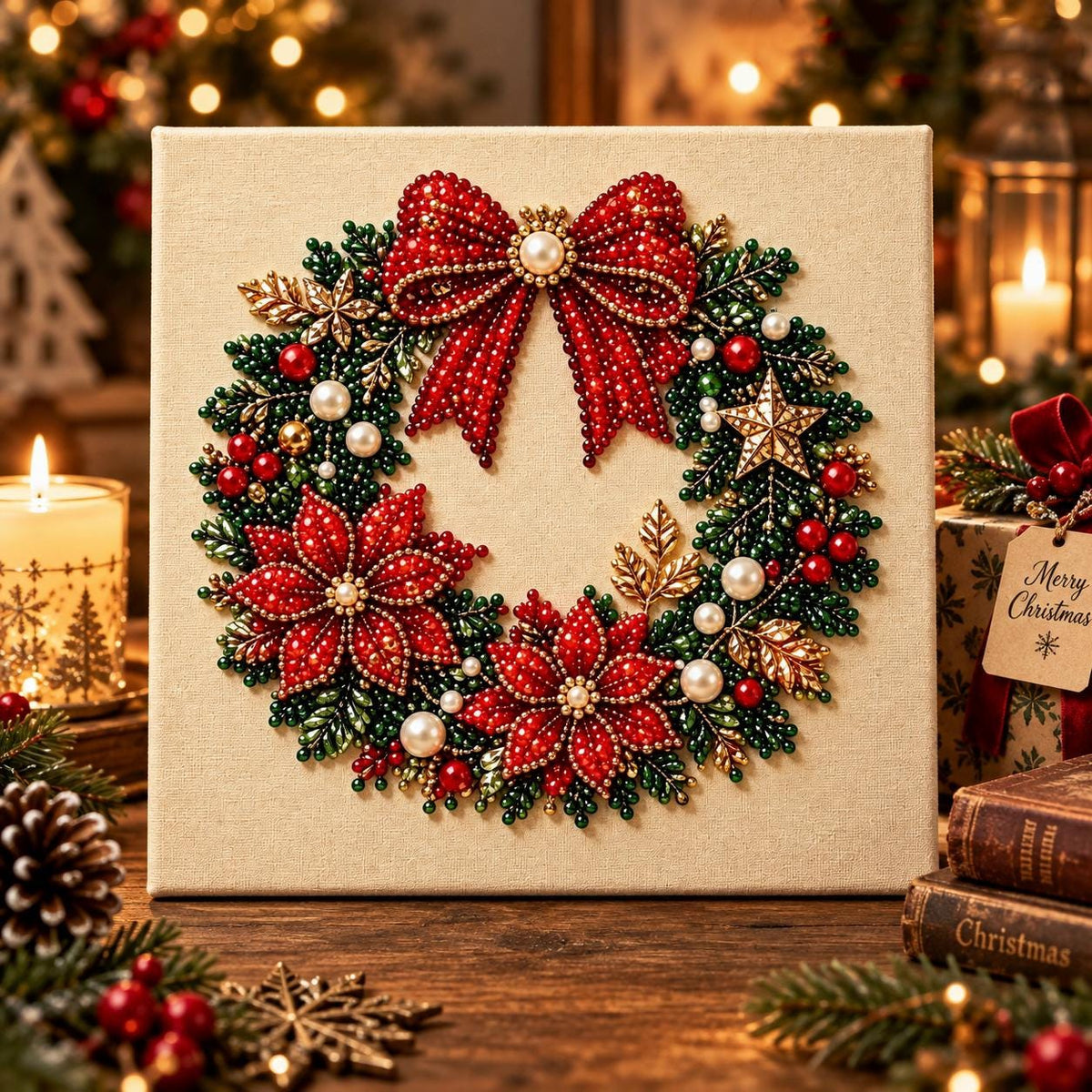 5D Christmas Pearl Diamond Art Kit | DIY Holiday Craft