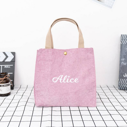 Personalisierte Lunchtasche für Damen/Herren, Lunchbox für Jungen und Mädchen, Lunchpaket für Kinder, Lunchpaket für Schüler, Lunchpaket mit Stickerei