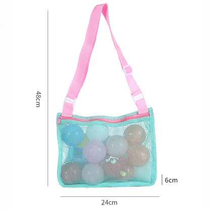 Personalized Name Mesh Seashell Beach Bag for Kids