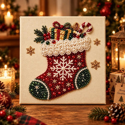 5D Christmas Pearl Diamond Art Kit | DIY Holiday Craft