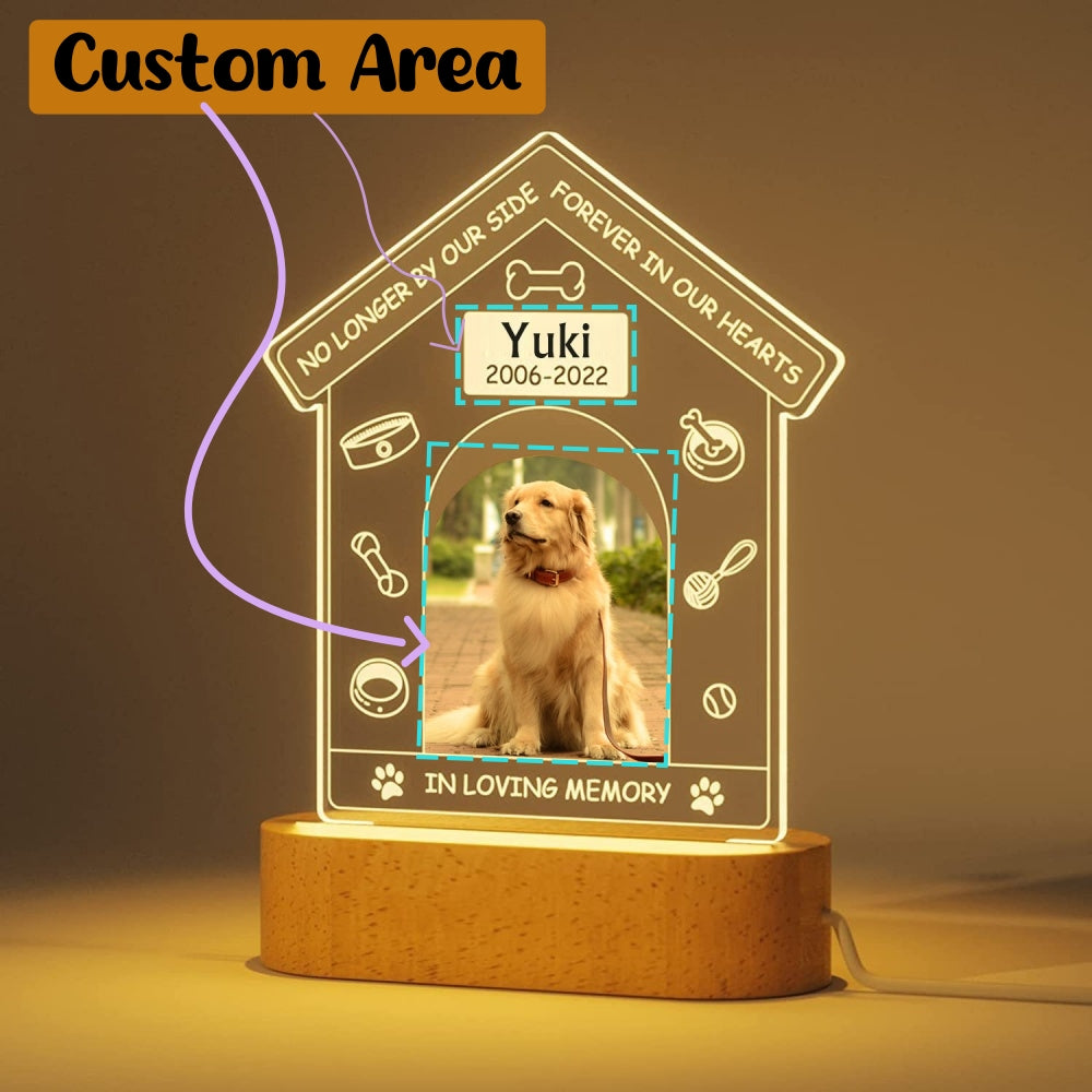 Personalisierter Gedenkrahmen aus Holz und Acryl für Haustiere – Anpassbares Foto- und Textdenkmal für Haustiere 🐾