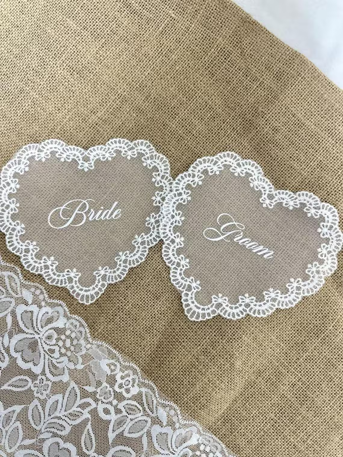 Custom Lace Wedding Place Cards – Personalized Guest Names