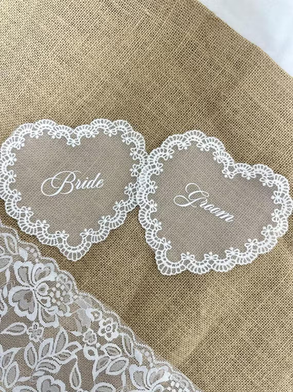 Custom Lace Wedding Place Cards – Personalized Guest Names