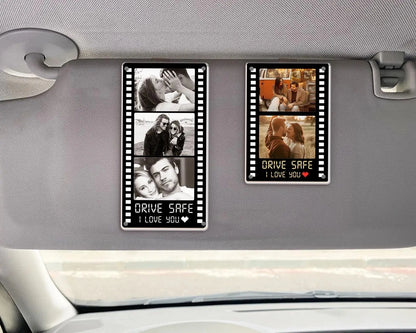 Personalized Couple Photo Car Visor Clip – Drive Safe I Love You Gift