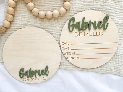 Custom Baby Name Sign for Hospital – Birth Announcement Keepsake