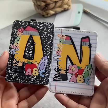 Personalized Teacher ID Badge Holder – Cute Vertical Lanyard