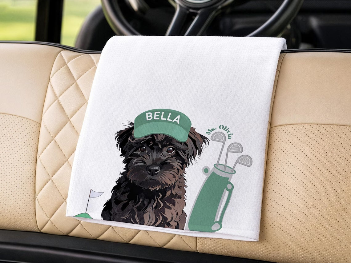 Custom Pet Golf Towel with Photo – Personalized