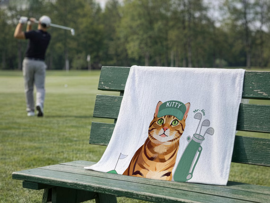 Custom Pet Golf Towel with Photo – Personalized