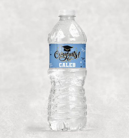 Graduation Water Bottle Labels – Custom Class of 2025 Grad Party Decor