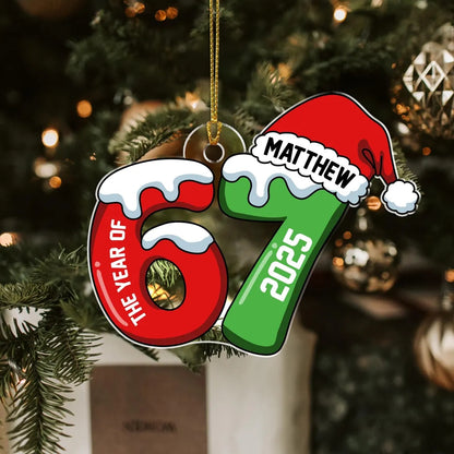Personalisierte Acryl-Weihnachtskugel Nr. 67 – Lustiges Weihnachtsgeschenk für Teenager (2025)
