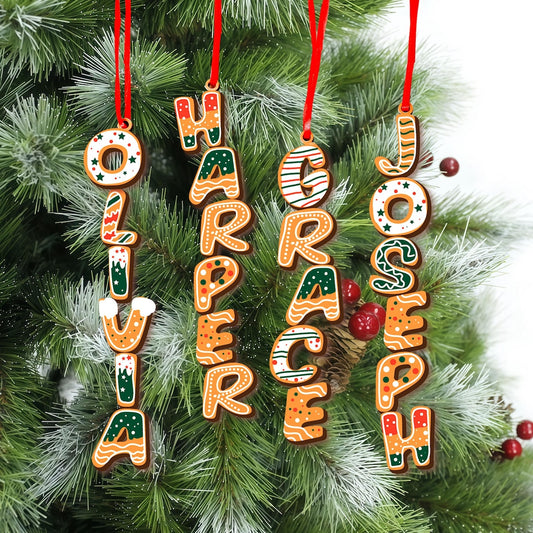 Custom Gingerbread Letter Ornament 2025 | Personalized Christmas Tag