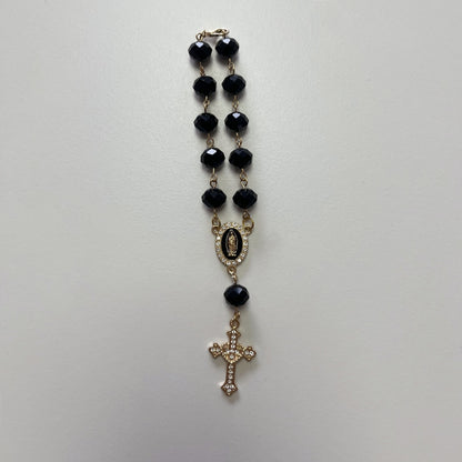 Personalized Car Rosary with Custom Initial – Virgin of Guadalupe Charm