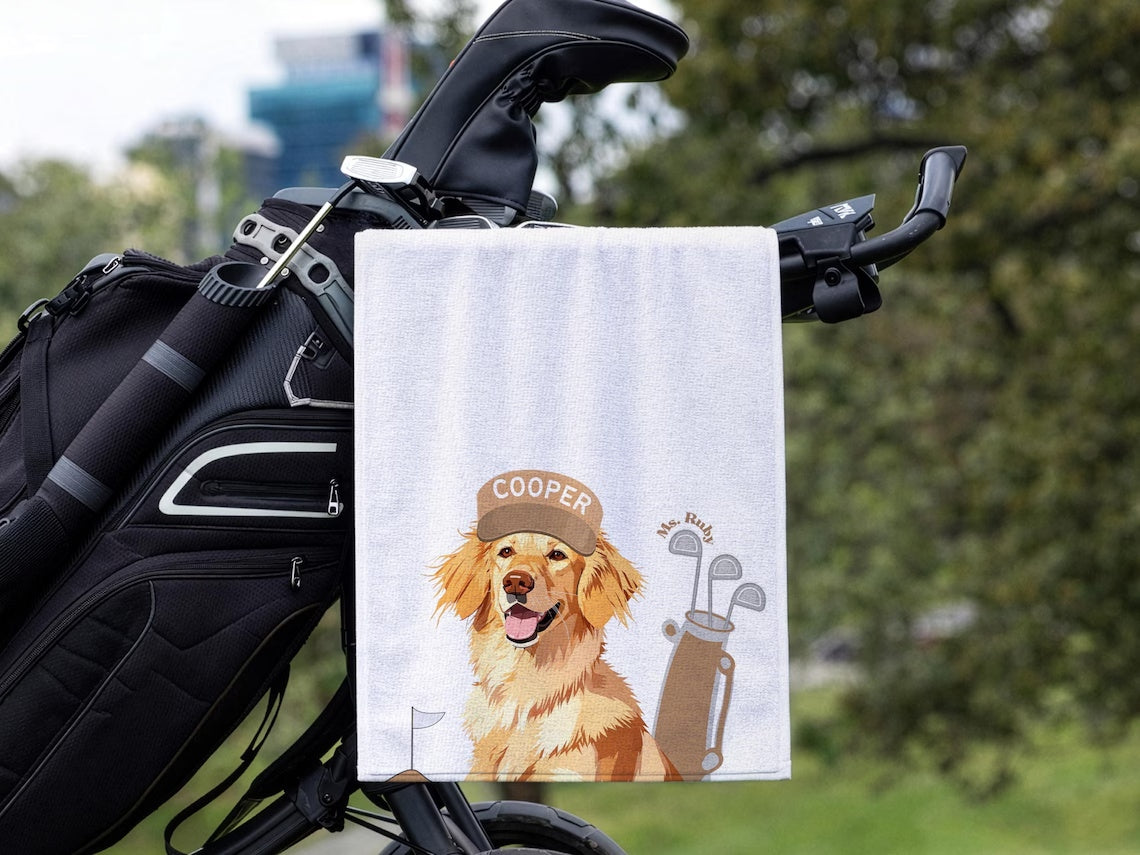 Custom Pet Golf Towel with Photo – Personalized