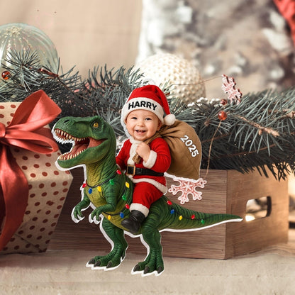 Personalized  Acrylic Dinosaur Christmas Ornament – Kids Photo Keepsake 2025
