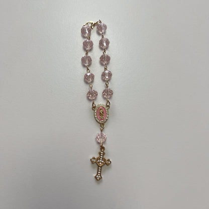 Personalized Car Rosary with Custom Initial – Virgin of Guadalupe Charm