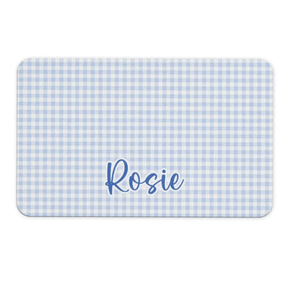 Personalized Name Desk Pad – Blue Hydrangea & Pink Bow Office Mat