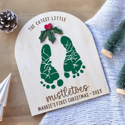 DIY Baby Footprint Sign – First Christmas Personalized Keepsake